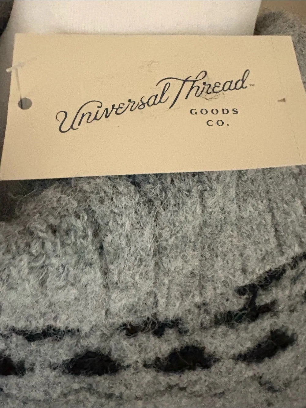 5/$30 Universal Thread Gray Fair Isle Button-Placket Turtleneck Sweater NWT XL